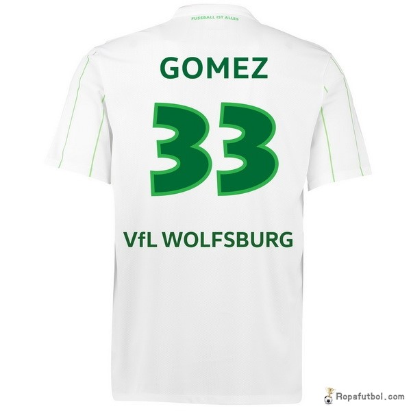 Camiseta VfL Wolfsburgo Replica Segunda Ropa Gomez 2016/17 Blanco